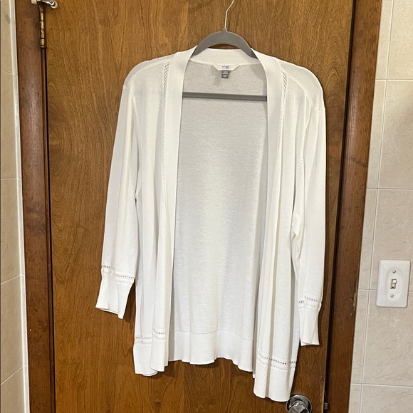 Terra & Sky Sweaters - Terra & Sky Women's Cream Open-Front Cardigan